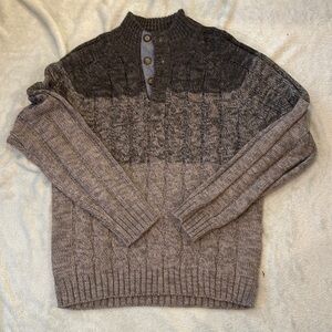 Men's Gray Cable Knit Sweater